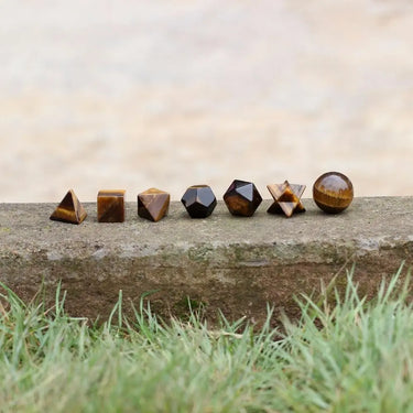 Tiger Eye Platonic Solids Sacred Geometry Set-Your Soul Place